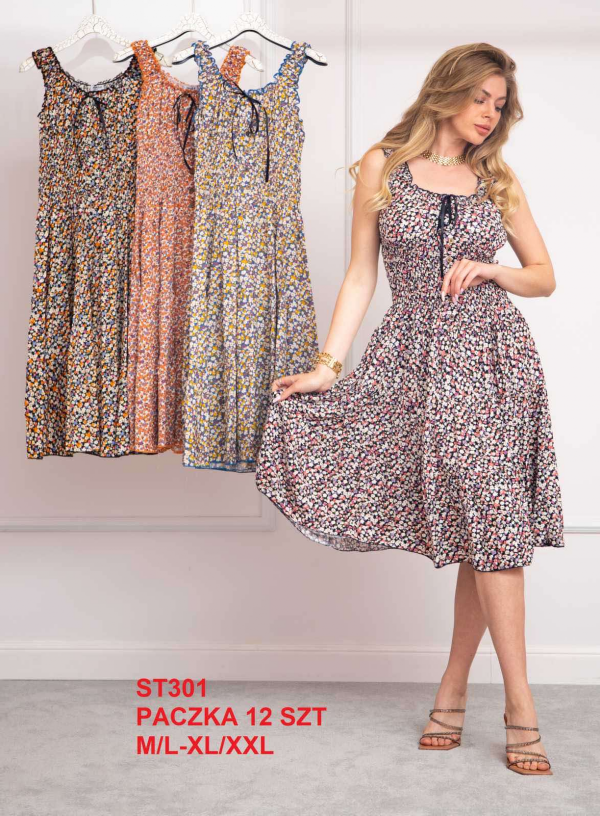 Sukienki damskie Roz M-2XL, Mix Kolor .Paczka 12 szt